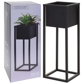 H&S Collection Macetero sobre soporte de metal negro 60 cm de H&S Collection, Maceteros y jardineras - Ref: Foro24-424175, Pr...