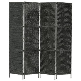 4-panel black water hyacinth room divider screen 154x160 cm by vidaXL, Room dividers - Ref: Foro24-247349, Price: 134,99 €, D...