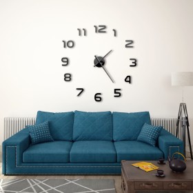 3D wall clock with modern design 100 cm XXL black by vidaXL, Wall clocks - Ref: Foro24-50639, Price: 16,70 €, Discount: %