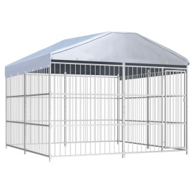 Perrera de exterior con techo 300x300 cm de vidaXL, Casetas y cercados para perros - Ref: Foro24-144625, Precio: 795,83 €, De...