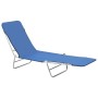 Folding sun loungers, 2 units, steel and blue fabric by vidaXL, Loungers - Ref: Foro24-44299, Price: 90,06 €, Discount: %