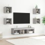 TV wall furniture with LED 7 pieces engineered wood gray Sonoma by , TV Furniture - Ref: Foro24-3216588, Price: 165,14 €, Dis...