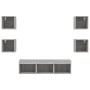 Muebles TV pared con LED 7 pzas madera ingeniería gris Sonoma de , Muebles TV - Ref: Foro24-3216588, Precio: 170,99 €, Descue...