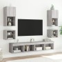 Muebles TV pared con LED 8 pzas madera ingeniería gris Sonoma de , Muebles TV - Ref: Foro24-3216595, Precio: 205,52 €, Descue...