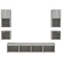 Muebles TV pared con LED 8 pzas madera ingeniería gris Sonoma de , Muebles TV - Ref: Foro24-3216595, Precio: 205,52 €, Descue...