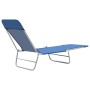 Folding sun loungers, 2 units, steel and blue fabric by vidaXL, Loungers - Ref: Foro24-44299, Price: 90,06 €, Discount: %