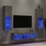 TV-Wandmöbel mit LED 5-teilig betongraues Holzwerkstoff von , TV-Möbel - Ref: Foro24-3216607, Preis: 170,32 €, Rabatt: %