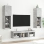 Muebles TV pared con LED 5 pzas madera ingeniería gris hormigón de , Muebles TV - Ref: Foro24-3216607, Precio: 170,32 €, Desc...