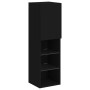 Wall TV cabinets with LED 5 pieces black engineered wood by , TV Furniture - Ref: Foro24-3216605, Price: 189,96 €, Discount: %