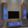 Muebles TV pared con LED 6 pzas madera ingeniería roble Sonoma de , Muebles TV - Ref: Foro24-3216624, Precio: 201,95 €, Descu...