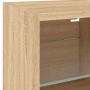 TV wall furniture with LED 6 pieces engineered wood Sonoma oak by , TV Furniture - Ref: Foro24-3216624, Price: 201,95 €, Disc...