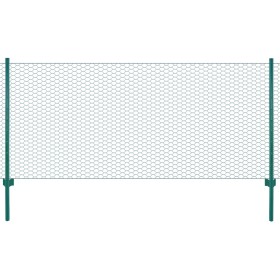 Wire mesh fence with green steel posts 25x0.5 m by vidaXL, fence panels - Ref: Foro24-144613, Price: 71,04 €, Discount: %