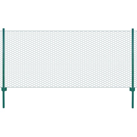 Wire mesh fence with green steel posts 25x0.5 m by vidaXL, fence panels - Ref: Foro24-144613, Price: 65,99 €, Discount: %