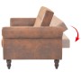 Convertible 2-seater sofa with brown artificial suede armrests by vidaXL, Sofas - Ref: Foro24-245584, Price: 384,08 €, Discou...