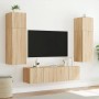 TV cabinet wall LED lights 2 pcs Sonoma Oak 60x35x31 cm by , TV Furniture - Ref: Foro24-837272, Price: 83,26 €, Discount: %