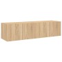 TV cabinet wall LED lights 2 pcs Sonoma Oak 60x35x31 cm by , TV Furniture - Ref: Foro24-837272, Price: 83,26 €, Discount: %