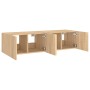 TV cabinet wall LED lights 2 pcs Sonoma Oak 60x35x31 cm by , TV Furniture - Ref: Foro24-837272, Price: 83,26 €, Discount: %