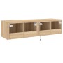 TV cabinet wall LED lights 2 pcs Sonoma Oak 60x35x31 cm by , TV Furniture - Ref: Foro24-837272, Price: 83,26 €, Discount: %