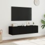 Wall TV cabinets with LED lights 2 pcs black 60x35x31 cm by , TV Furniture - Ref: Foro24-837270, Price: 90,44 €, Discount: %