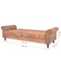 Convertible 2-seater sofa with brown artificial suede armrests by vidaXL, Sofas - Ref: Foro24-245584, Price: 384,08 €, Discou...