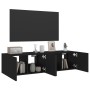 Wall TV cabinets with LED lights 2 pcs black 60x35x31 cm by , TV Furniture - Ref: Foro24-837270, Price: 90,44 €, Discount: %