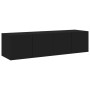 Wall TV cabinets with LED lights 2 pcs black 60x35x31 cm by , TV Furniture - Ref: Foro24-837270, Price: 90,44 €, Discount: %