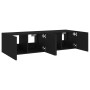 Wall TV cabinets with LED lights 2 pcs black 60x35x31 cm by , TV Furniture - Ref: Foro24-837270, Price: 90,44 €, Discount: %