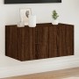 Wall-mounted TV cabinet with LED lights brown oak 60x35x31 cm by , TV Furniture - Ref: Foro24-837279, Price: 47,40 €, Discoun...