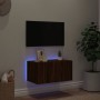 Wall-mounted TV cabinet with LED lights brown oak 60x35x31 cm by , TV Furniture - Ref: Foro24-837279, Price: 47,40 €, Discoun...