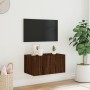 Mueble de TV de pared con luces LED roble marrón 60x35x31 cm de , Muebles TV - Ref: Foro24-837279, Precio: 47,99 €, Descuento: %