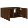 Wall-mounted TV cabinet with LED lights brown oak 60x35x31 cm by , TV Furniture - Ref: Foro24-837279, Price: 47,40 €, Discoun...