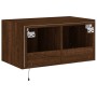 Wall-mounted TV cabinet with LED lights brown oak 60x35x31 cm by , TV Furniture - Ref: Foro24-837279, Price: 47,40 €, Discoun...