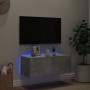 Wall-mounted TV cabinet with LED lights concrete gray 80x35x31 cm by , TV Furniture - Ref: Foro24-837287, Price: 59,34 €, Dis...