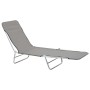 Folding sun loungers 2 units steel and gray fabric by vidaXL, Loungers - Ref: Foro24-44302, Price: 85,01 €, Discount: %