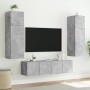 Wall-mounted TV cabinet with LED lights concrete gray 80x35x31 cm by , TV Furniture - Ref: Foro24-837287, Price: 59,34 €, Dis...