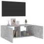 Wall-mounted TV cabinet with LED lights concrete gray 80x35x31 cm by , TV Furniture - Ref: Foro24-837287, Price: 59,34 €, Dis...