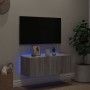 Wall-mounted TV cabinet with LED lights Sonoma gray 80x35x31 cm by , TV Furniture - Ref: Foro24-837291, Price: 60,75 €, Disco...