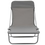 Folding sun loungers 2 units steel and gray fabric by vidaXL, Loungers - Ref: Foro24-44302, Price: 85,01 €, Discount: %