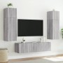 Wall-mounted TV cabinet with LED lights Sonoma gray 80x35x31 cm by , TV Furniture - Ref: Foro24-837291, Price: 60,75 €, Disco...