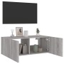 Wall-mounted TV cabinet with LED lights Sonoma gray 80x35x31 cm by , TV Furniture - Ref: Foro24-837291, Price: 60,75 €, Disco...