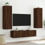 Wall-mounted TV cabinet with LED lights oak brown 80x35x31 cm by , TV Furniture - Ref: Foro24-837293, Price: 60,75 €, Discoun...