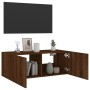 Wall-mounted TV cabinet with LED lights oak brown 80x35x31 cm by , TV Furniture - Ref: Foro24-837293, Price: 60,75 €, Discoun...