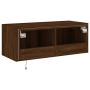 Wall-mounted TV cabinet with LED lights oak brown 80x35x31 cm by , TV Furniture - Ref: Foro24-837293, Price: 60,75 €, Discoun...