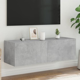 Mueble de TV de pared con luces LED gris hormigón 100x35x31 cm de , Muebles TV - Ref: Foro24-837298, Precio: 60,99 €, Descuen...