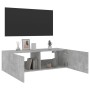 Wall-mounted TV cabinet with LED lights concrete gray 100x35x31 cm by , TV Furniture - Ref: Foro24-837298, Price: 56,97 €, Di...