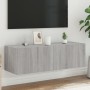 Mueble de TV de pared con luces LED gris Sonoma 100x35x31 cm de , Muebles TV - Ref: Foro24-837300, Precio: 58,60 €, Descuento: %