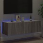 Wall-mounted TV cabinet with LED lights Sonoma gray 100x35x31 cm by , TV Furniture - Ref: Foro24-837300, Price: 58,60 €, Disc...