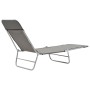 Folding sun loungers 2 units steel and gray fabric by vidaXL, Loungers - Ref: Foro24-44302, Price: 85,01 €, Discount: %