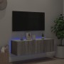 Wall-mounted TV cabinet with LED lights Sonoma gray 100x35x31 cm by , TV Furniture - Ref: Foro24-837300, Price: 58,60 €, Disc...