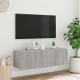 Wall-mounted TV cabinet with LED lights Sonoma gray 100x35x31 cm by , TV Furniture - Ref: Foro24-837300, Price: 58,60 €, Disc...